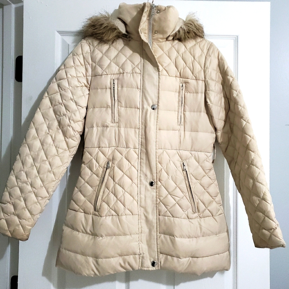 Cream puffer coat